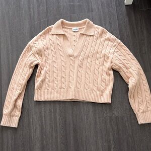 ARITZIA Sunday Best Cable Knit Collar Sweater
